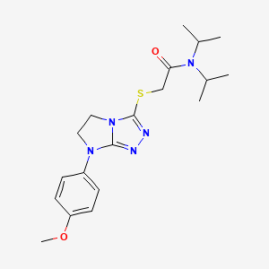 N,N-diisopropyl-2-((7-(4-methoxyphenyl)-6,7-dihydro-5H-imidazo[2,1-c][1,2,4]triazol-3-yl)thio)acetamide