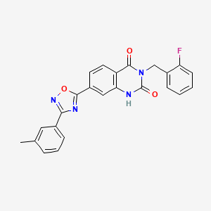 3-(2-fluorobenzyl)-7-(3-(m-tolyl)-1,2,4-oxadiazol-5-yl)quinazoline-2,4(1H,3H)-dione