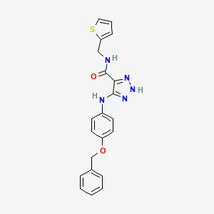 molecular formula C21H19N5O2S B11271007 5-{[4-(benzyloxy)phenyl]amino}-N-(thiophen-2-ylmethyl)-1H-1,2,3-triazole-4-carboxamide 