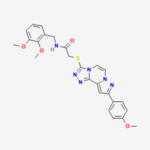 molecular formula C25H24N6O4S B11271009 N-(2,3-Dimethoxybenzyl)-2-{[9-(4-methoxyphenyl)pyrazolo[1,5-A][1,2,4]triazolo[3,4-C]pyrazin-3-YL]sulfanyl}acetamide 