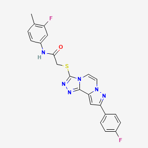 N-(3-fluoro-4-methylphenyl)-2-((9-(4-fluorophenyl)pyrazolo[1,5-a][1,2,4]triazolo[3,4-c]pyrazin-3-yl)thio)acetamide