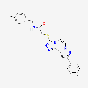 2-{[9-(4-Fluorophenyl)pyrazolo[1,5-A][1,2,4]triazolo[3,4-C]pyrazin-3-YL]sulfanyl}-N-(4-methylbenzyl)acetamide