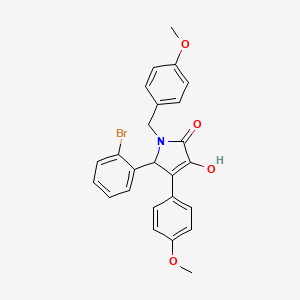 molecular formula C25H22BrNO4 B11271030 5-(2-bromophenyl)-3-hydroxy-1-(4-methoxybenzyl)-4-(4-methoxyphenyl)-1,5-dihydro-2H-pyrrol-2-one 