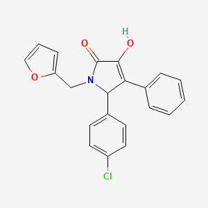 molecular formula C21H16ClNO3 B11271041 5-(4-chlorophenyl)-1-(furan-2-ylmethyl)-3-hydroxy-4-phenyl-1,5-dihydro-2H-pyrrol-2-one 