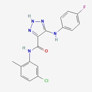 molecular formula C16H13ClFN5O B11271052 N-(5-chloro-2-methylphenyl)-5-[(4-fluorophenyl)amino]-1H-1,2,3-triazole-4-carboxamide 