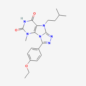 3-(4-ethoxyphenyl)-5-methyl-9-(3-methylbutyl)-5H,6H,7H,8H,9H-[1,2,4]triazolo[3,4-h]purine-6,8-dione