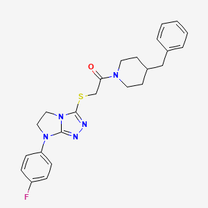 1-(4-benzylpiperidin-1-yl)-2-((7-(4-fluorophenyl)-6,7-dihydro-5H-imidazo[2,1-c][1,2,4]triazol-3-yl)thio)ethanone