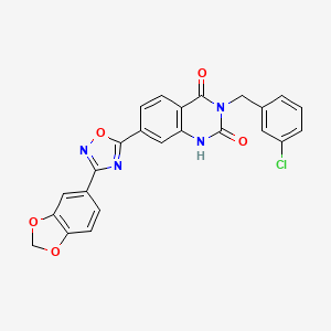 7-(3-(benzo[d][1,3]dioxol-5-yl)-1,2,4-oxadiazol-5-yl)-3-(3-chlorobenzyl)quinazoline-2,4(1H,3H)-dione