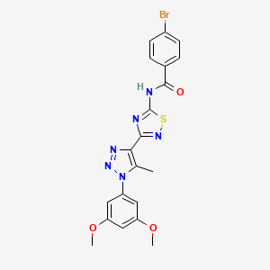 molecular formula C20H17BrN6O3S B11271078 4-bromo-N-{3-[1-(3,5-dimethoxyphenyl)-5-methyl-1H-1,2,3-triazol-4-yl]-1,2,4-thiadiazol-5-yl}benzamide 