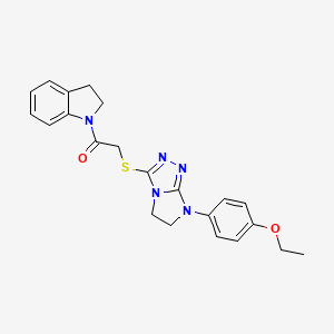 2-((7-(4-ethoxyphenyl)-6,7-dihydro-5H-imidazo[2,1-c][1,2,4]triazol-3-yl)thio)-1-(indolin-1-yl)ethanone