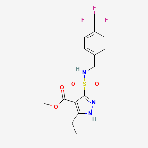 methyl 3-ethyl-5-(N-(4-(trifluoromethyl)benzyl)sulfamoyl)-1H-pyrazole-4-carboxylate