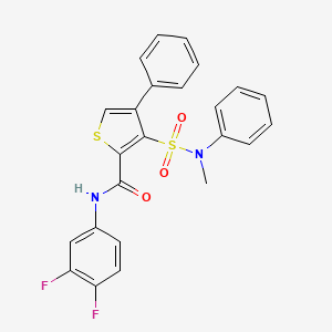 molecular formula C24H18F2N2O3S2 B11271107 N-(3,4-difluorophenyl)-3-[methyl(phenyl)sulfamoyl]-4-phenylthiophene-2-carboxamide 