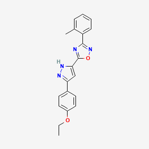 5-[3-(4-ethoxyphenyl)-1H-pyrazol-5-yl]-3-(2-methylphenyl)-1,2,4-oxadiazole