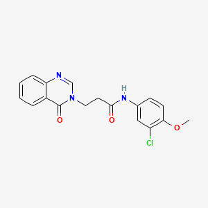 molecular formula C18H16ClN3O3 B11271119 N-(3-chloro-4-methoxyphenyl)-3-(4-oxoquinazolin-3(4H)-yl)propanamide 