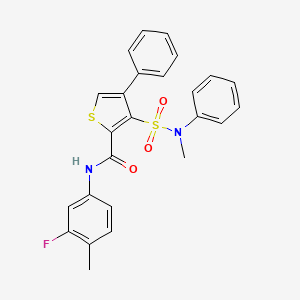 molecular formula C25H21FN2O3S2 B11271128 N-(3-fluoro-4-methylphenyl)-3-[methyl(phenyl)sulfamoyl]-4-phenylthiophene-2-carboxamide 