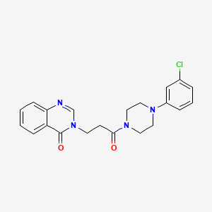 molecular formula C21H21ClN4O2 B11271136 3-{3-[4-(3-chlorophenyl)piperazin-1-yl]-3-oxopropyl}quinazolin-4(3H)-one 