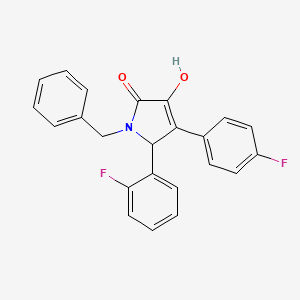 molecular formula C23H17F2NO2 B11271141 1-benzyl-5-(2-fluorophenyl)-4-(4-fluorophenyl)-3-hydroxy-1,5-dihydro-2H-pyrrol-2-one 