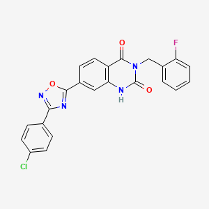 7-(3-(4-chlorophenyl)-1,2,4-oxadiazol-5-yl)-3-(2-fluorobenzyl)quinazoline-2,4(1H,3H)-dione