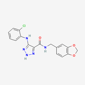 molecular formula C17H14ClN5O3 B11271164 N-(1,3-benzodioxol-5-ylmethyl)-5-[(2-chlorophenyl)amino]-1H-1,2,3-triazole-4-carboxamide 