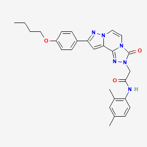 molecular formula C27H28N6O3 B11271170 2-[9-(4-butoxyphenyl)-3-oxopyrazolo[1,5-a][1,2,4]triazolo[3,4-c]pyrazin-2(3H)-yl]-N-(2,4-dimethylphenyl)acetamide 