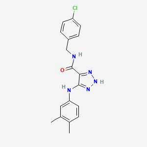 molecular formula C18H18ClN5O B11271173 N-(4-chlorobenzyl)-5-[(3,4-dimethylphenyl)amino]-1H-1,2,3-triazole-4-carboxamide 