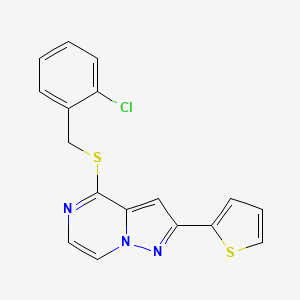 4-[(2-Chlorobenzyl)sulfanyl]-2-(thiophen-2-yl)pyrazolo[1,5-a]pyrazine