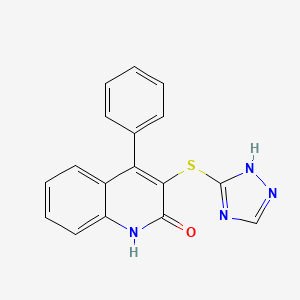 4-phenyl-3-(4H-1,2,4-triazol-3-ylsulfanyl)quinolin-2-ol