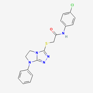 molecular formula C18H16ClN5OS B11271213 N-(4-Chlorophenyl)-2-({7-phenyl-5H,6H,7H-imidazo[2,1-C][1,2,4]triazol-3-YL}sulfanyl)acetamide 