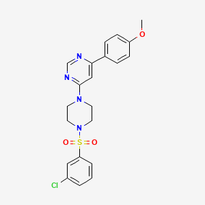 4-[4-(3-Chlorobenzenesulfonyl)piperazin-1-YL]-6-(4-methoxyphenyl)pyrimidine