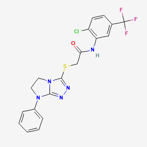 N-[2-Chloro-5-(trifluoromethyl)phenyl]-2-({7-phenyl-5H,6H,7H-imidazo[2,1-C][1,2,4]triazol-3-YL}sulfanyl)acetamide