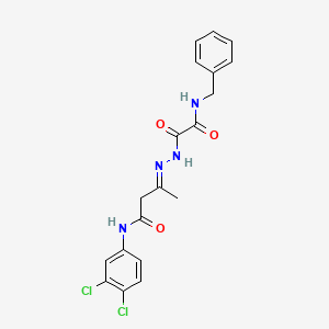 (3E)-3-{2-[(benzylamino)(oxo)acetyl]hydrazinylidene}-N-(3,4-dichlorophenyl)butanamide