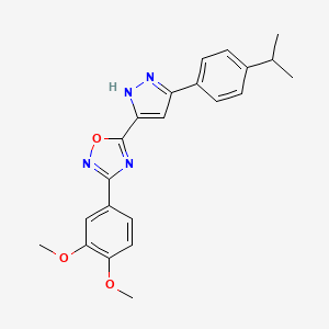 3-(3,4-dimethoxyphenyl)-5-{3-[4-(propan-2-yl)phenyl]-1H-pyrazol-5-yl}-1,2,4-oxadiazole