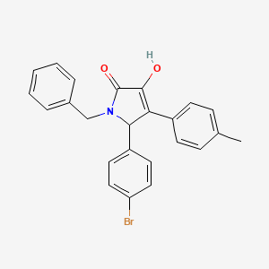 molecular formula C24H20BrNO2 B11271258 1-benzyl-5-(4-bromophenyl)-3-hydroxy-4-(4-methylphenyl)-1,5-dihydro-2H-pyrrol-2-one 