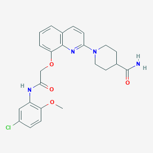 1-(8-{[(5-Chloro-2-methoxyphenyl)carbamoyl]methoxy}quinolin-2-YL)piperidine-4-carboxamide