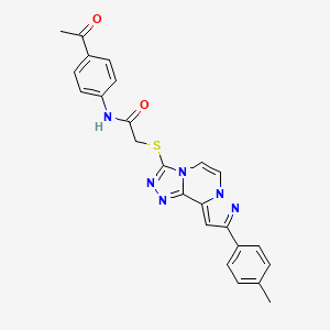 N-(4-Acetylphenyl)-2-{[9-(4-methylphenyl)pyrazolo[1,5-A][1,2,4]triazolo[3,4-C]pyrazin-3-YL]sulfanyl}acetamide