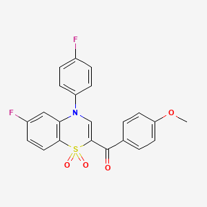 [6-fluoro-4-(4-fluorophenyl)-1,1-dioxido-4H-1,4-benzothiazin-2-yl](4-methoxyphenyl)methanone