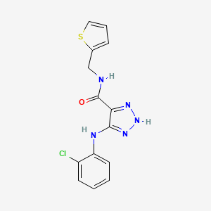 molecular formula C14H12ClN5OS B11271304 5-[(2-chlorophenyl)amino]-N-(2-thienylmethyl)-1H-1,2,3-triazole-4-carboxamide 