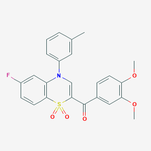 (3,4-dimethoxyphenyl)[6-fluoro-4-(3-methylphenyl)-1,1-dioxido-4H-1,4-benzothiazin-2-yl]methanone