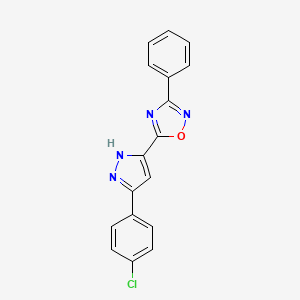 5-[3-(4-chlorophenyl)-1H-pyrazol-5-yl]-3-phenyl-1,2,4-oxadiazole