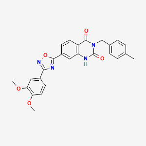 7-(3-(3,4-dimethoxyphenyl)-1,2,4-oxadiazol-5-yl)-3-(4-methylbenzyl)quinazoline-2,4(1H,3H)-dione