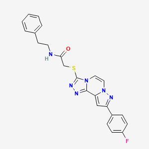 2-((9-(4-fluorophenyl)pyrazolo[1,5-a][1,2,4]triazolo[3,4-c]pyrazin-3-yl)thio)-N-phenethylacetamide