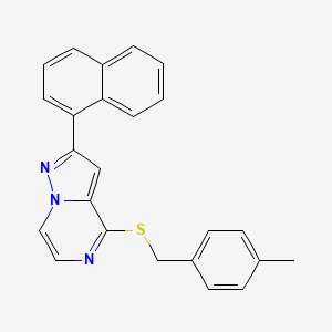 4-[(4-Methylbenzyl)sulfanyl]-2-(naphthalen-1-yl)pyrazolo[1,5-a]pyrazine