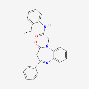 molecular formula C25H23N3O2 B11271337 N-(2-ethylphenyl)-2-(2-oxo-4-phenyl-2,3-dihydro-1H-1,5-benzodiazepin-1-yl)acetamide 