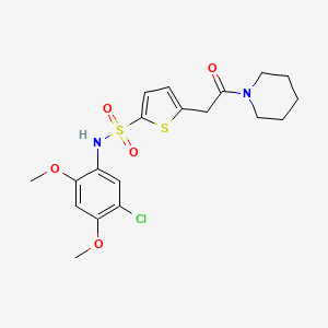 N-(5-Chloro-2,4-dimethoxyphenyl)-5-[2-oxo-2-(piperidin-1-YL)ethyl]thiophene-2-sulfonamide