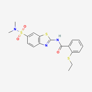 molecular formula C18H19N3O3S3 B11271372 N-(6-(N,N-dimethylsulfamoyl)benzo[d]thiazol-2-yl)-2-(ethylthio)benzamide 