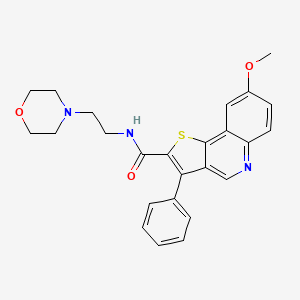 8-methoxy-N-[2-(morpholin-4-yl)ethyl]-3-phenylthieno[3,2-c]quinoline-2-carboxamide