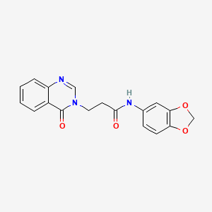 molecular formula C18H15N3O4 B11271402 N-(1,3-benzodioxol-5-yl)-3-(4-oxoquinazolin-3(4H)-yl)propanamide 