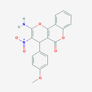 2-amino-4-(4-methoxyphenyl)-3-nitro-4H,5H-pyrano[3,2-c]chromen-5-one