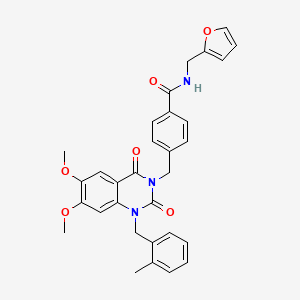 molecular formula C31H29N3O6 B11271418 4-((6,7-dimethoxy-1-(2-methylbenzyl)-2,4-dioxo-1,2-dihydroquinazolin-3(4H)-yl)methyl)-N-(furan-2-ylmethyl)benzamide 