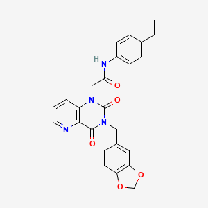 2-(3-(benzo[d][1,3]dioxol-5-ylmethyl)-2,4-dioxo-3,4-dihydropyrido[3,2-d]pyrimidin-1(2H)-yl)-N-(4-ethylphenyl)acetamide